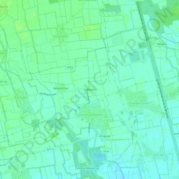 Mappa topografica Sabbione, altitudine, rilievo