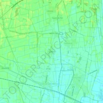 Mappa topografica Guallina, altitudine, rilievo