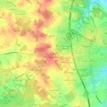 Mappa topografica Les Signaux, altitudine, rilievo