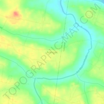 Mappa topografica Aningas, altitudine, rilievo
