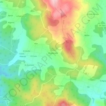 Mappa topografica Montemaior, altitudine, rilievo