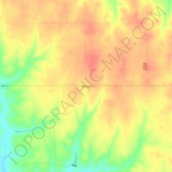 Mappa topografica Madge, altitudine, rilievo