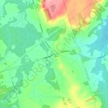 Mappa topografica Bethany, altitudine, rilievo