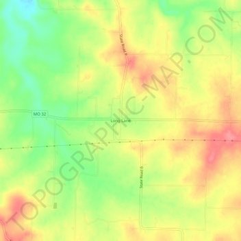Mappa topografica Long Lane, altitudine, rilievo