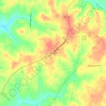 Mappa topografica Arcadia, altitudine, rilievo