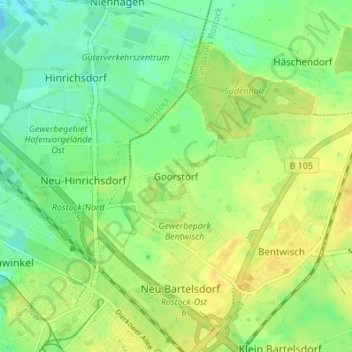 Mappa topografica Goorstorf, altitudine, rilievo