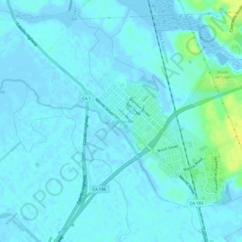 Mappa topografica Castroville, altitudine, rilievo