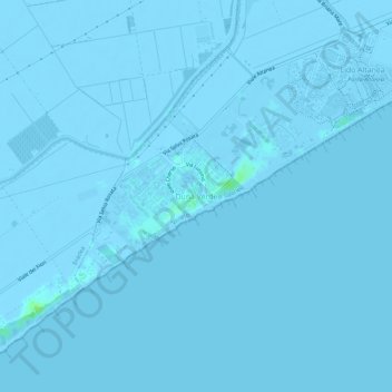Mappa topografica Duna Verde, altitudine, rilievo