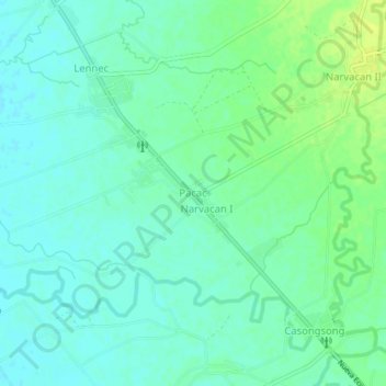Mappa topografica Pacac, altitudine, rilievo