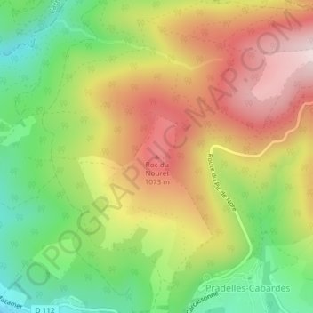Mappa topografica Roc du Nouret, altitudine, rilievo