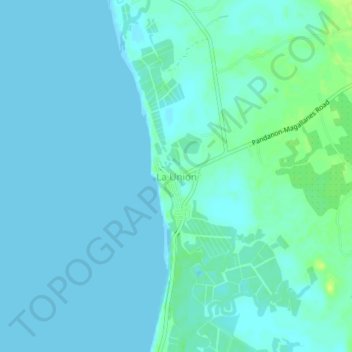 Mappa topografica La Union, altitudine, rilievo