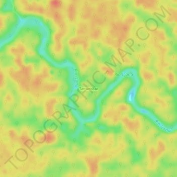 Mappa topografica Tamandua, altitudine, rilievo