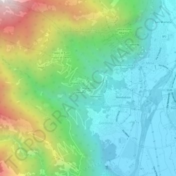 Mappa topografica Menarola, altitudine, rilievo