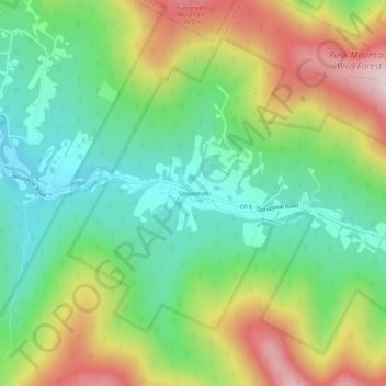 Mappa topografica Spruceton, altitudine, rilievo