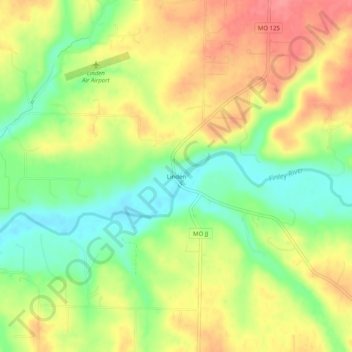 Mappa topografica Linden, altitudine, rilievo