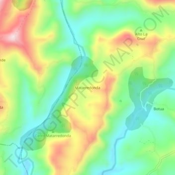 Mappa topografica Matarredonda, altitudine, rilievo