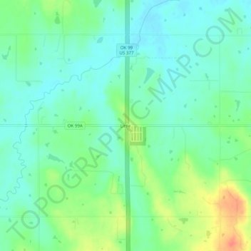 Mappa topografica Little, altitudine, rilievo