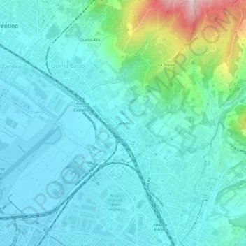 Mappa topografica Castello, altitudine, rilievo