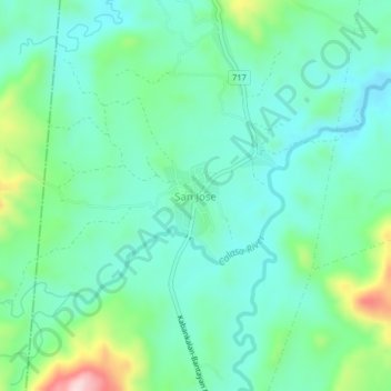 Mappa topografica San Jose, altitudine, rilievo
