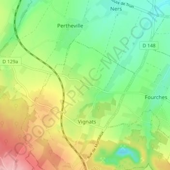 Mappa topografica La Rue d'Ave, altitudine, rilievo