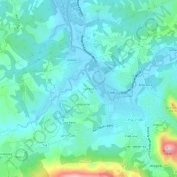 Mappa topografica La Finca, altitudine, rilievo