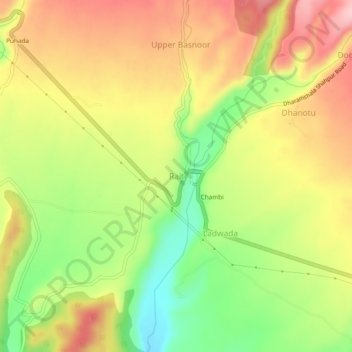 Mappa topografica Rait, altitudine, rilievo