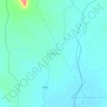 Mappa topografica Tholukodu, altitudine, rilievo
