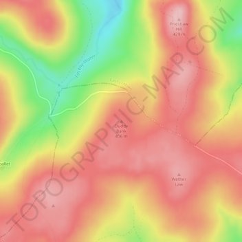 Mappa topografica Duddy Bank, altitudine, rilievo