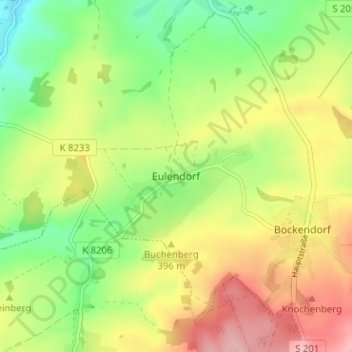 Mappa topografica Eulendorf, altitudine, rilievo