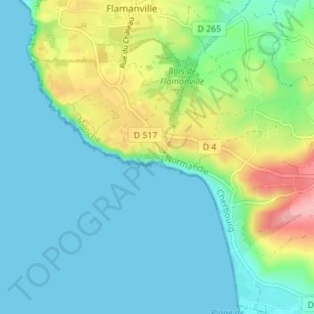 Mappa topografica Havre Jouan, altitudine, rilievo