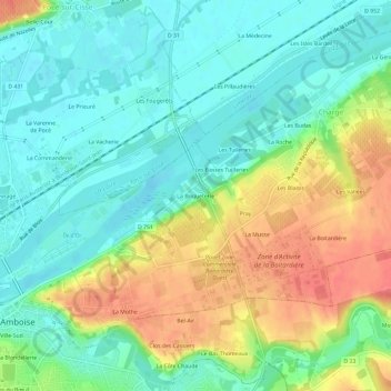 Mappa topografica La Briqueterie, altitudine, rilievo