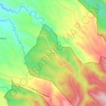 Mappa topografica Patag Diotay, altitudine, rilievo