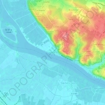 Mappa topografica Esconac, altitudine, rilievo