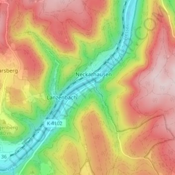 Mappa topografica Neckarhäuserhof, altitudine, rilievo