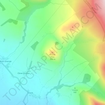Mappa topografica Knock Pike, altitudine, rilievo