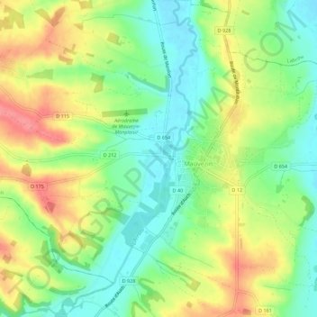 Mappa topografica La Chaussée, altitudine, rilievo