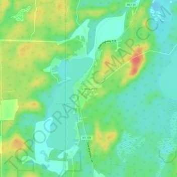 Mappa topografica Long Lake, altitudine, rilievo