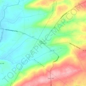 Mappa topografica Compass, altitudine, rilievo