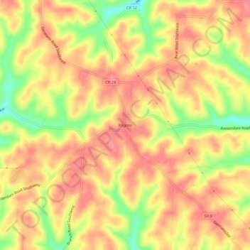 Mappa topografica Kilgore, altitudine, rilievo