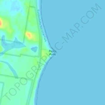 Mappa topografica Pedro Point, altitudine, rilievo