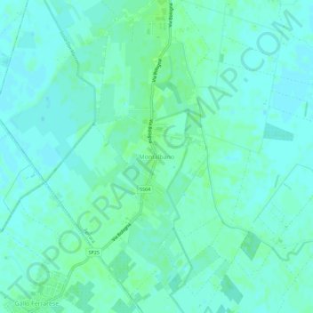 Mappa topografica Montalbano, altitudine, rilievo