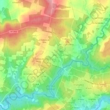 Mappa topografica Moar, altitudine, rilievo