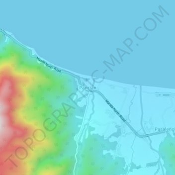 Mappa topografica Pancian, altitudine, rilievo