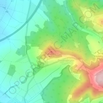 Mappa topografica Ansberg, altitudine, rilievo