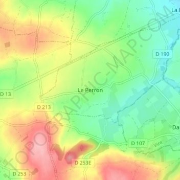 Mappa topografica Le Perron, altitudine, rilievo