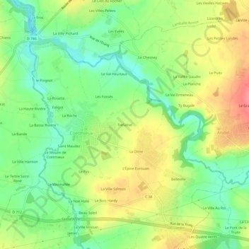 Mappa topografica Trefumel, altitudine, rilievo