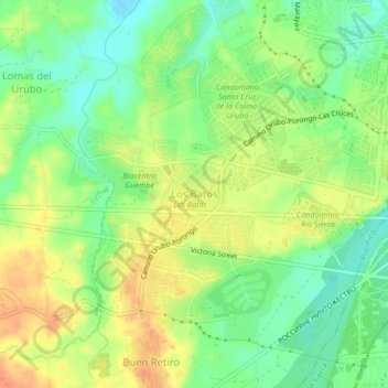 Mappa topografica Los Batos, altitudine, rilievo