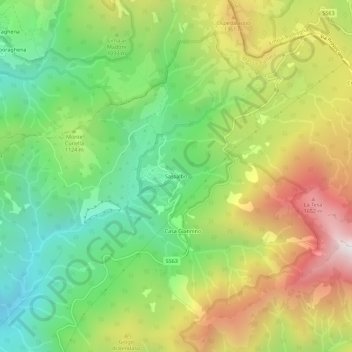 Mappa topografica Sassalbo, altitudine, rilievo
