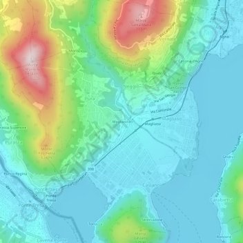 Mappa topografica Magliasina, altitudine, rilievo