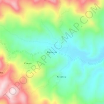 Mappa topografica Bandeiras, altitudine, rilievo